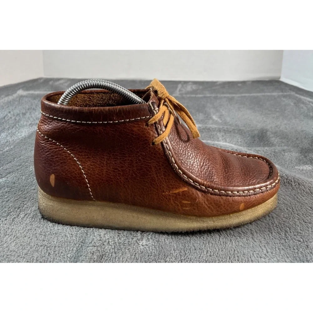 Clarks Original Wallabee Chukka Boots Mens 7.5 Brown Pebbled Leather